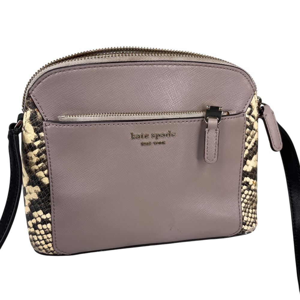 Kate Spade NY Louise Python Embossed Taupe Crossbody Purse